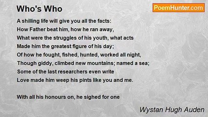 Wystan Hugh Auden - Who's Who
