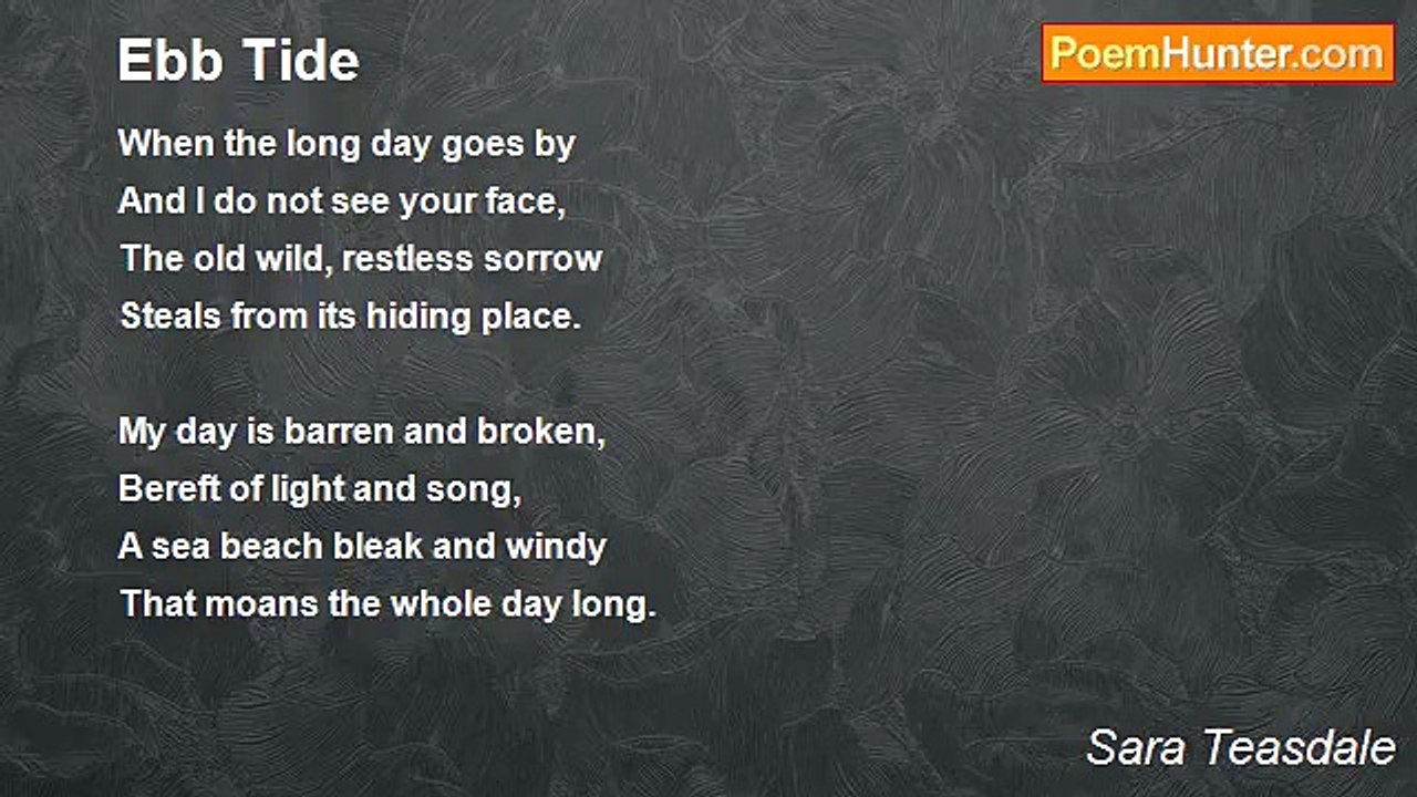 Sara Teasdale - Ebb Tide