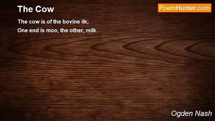 Ogden Nash - The Cow