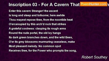 Robert Southey - Inscription 03 - For A Cavern That Overlooks The River Avon