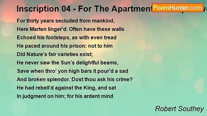 Robert Southey - Inscription 04 - For The Apartment In Chepstow-Castle
