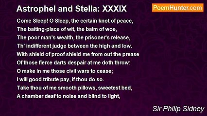Sir Philip Sidney - Astrophel and Stella: XXXIX