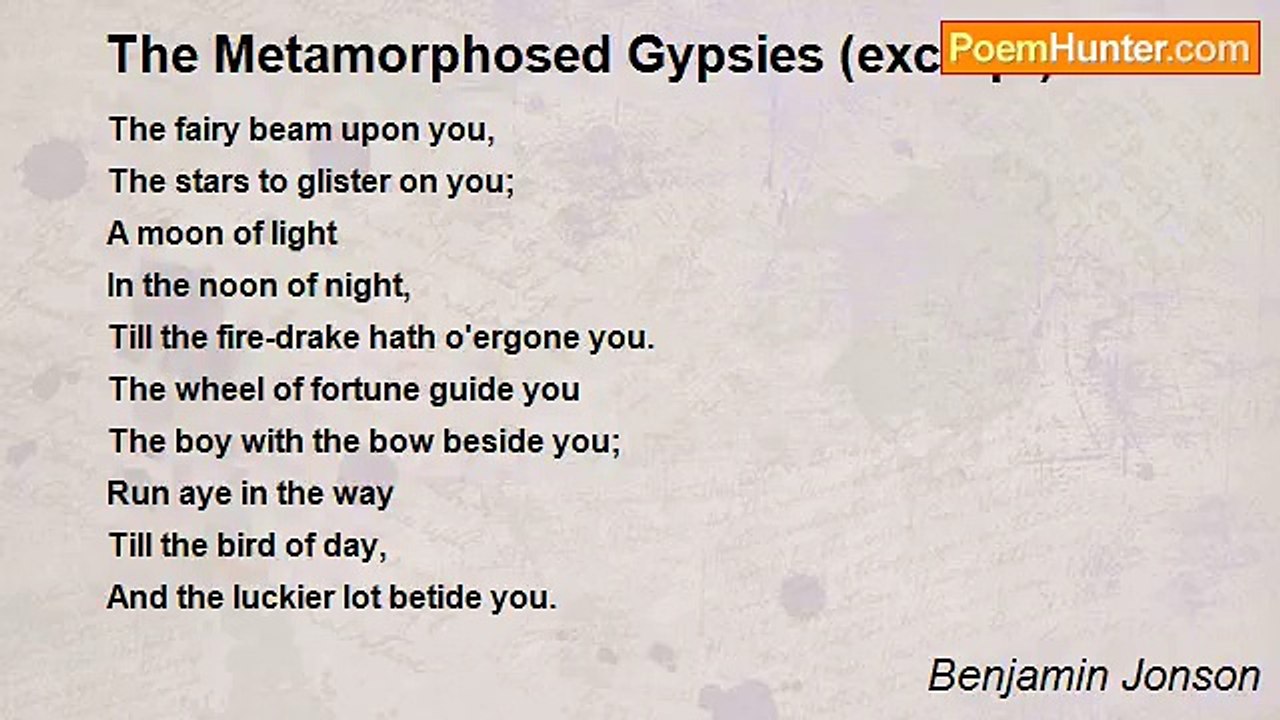 Benjamin Jonson - The Metamorphosed Gypsies (excerpt)
