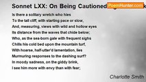 Charlotte Smith - Sonnet LXX: On Being Cautioned Against Walking on an Headland Overlooking the Sea, Because It Was Fr