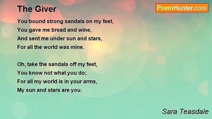 Sara Teasdale - The Giver