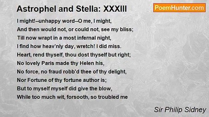 Sir Philip Sidney - Astrophel and Stella: XXXIII