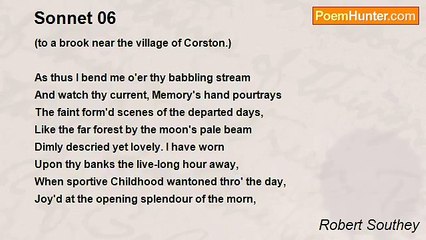 Robert Southey - Sonnet 06