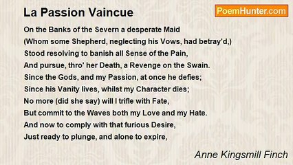 Anne Kingsmill Finch - La Passion Vaincue