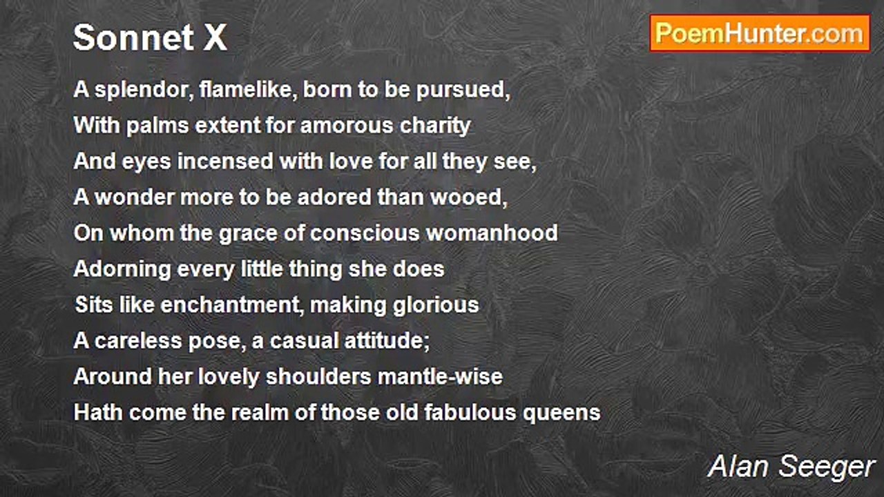 Alan Seeger - Sonnet X