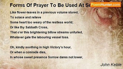 John Keble - Forms Of Prayer To Be Used At Sea