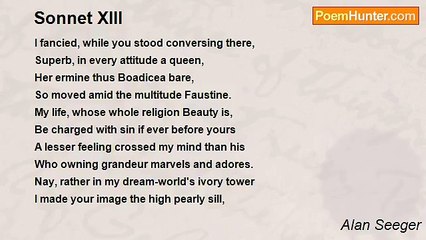 Alan Seeger - Sonnet XIII