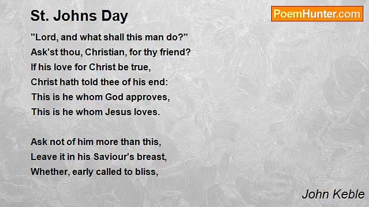 John Keble - St. Johns Day