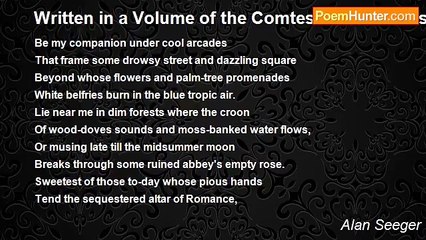 Alan Seeger - Written in a Volume of the Comtesse de Noailles