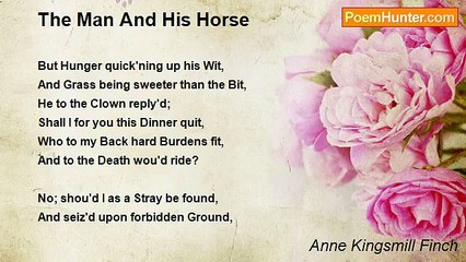 Anne Kingsmill Finch - The Man And His Horse