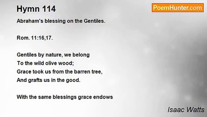 Isaac Watts - Hymn 114
