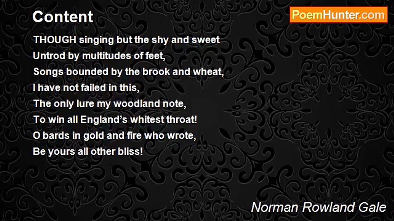 Norman Rowland Gale - Content