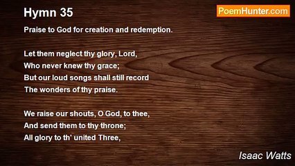 Isaac Watts - Hymn 35