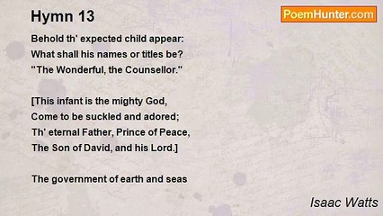 Isaac Watts - Hymn 13