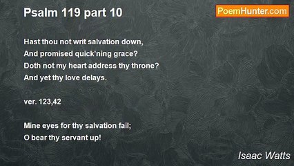 Isaac Watts - Psalm 119 part 10