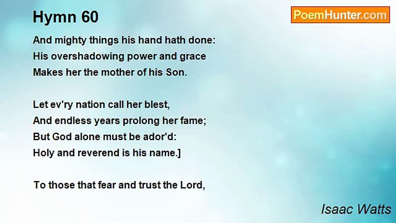 Isaac Watts - Hymn 60