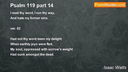 Isaac Watts - Psalm 119 part 14