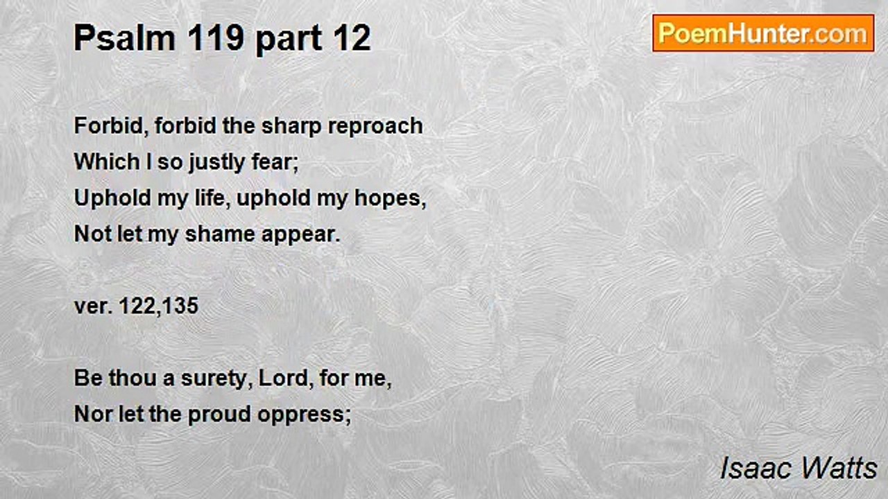 Isaac Watts - Psalm 119 part 12