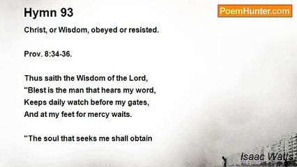 Isaac Watts - Hymn 93