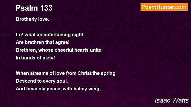 Isaac Watts - Psalm 133
