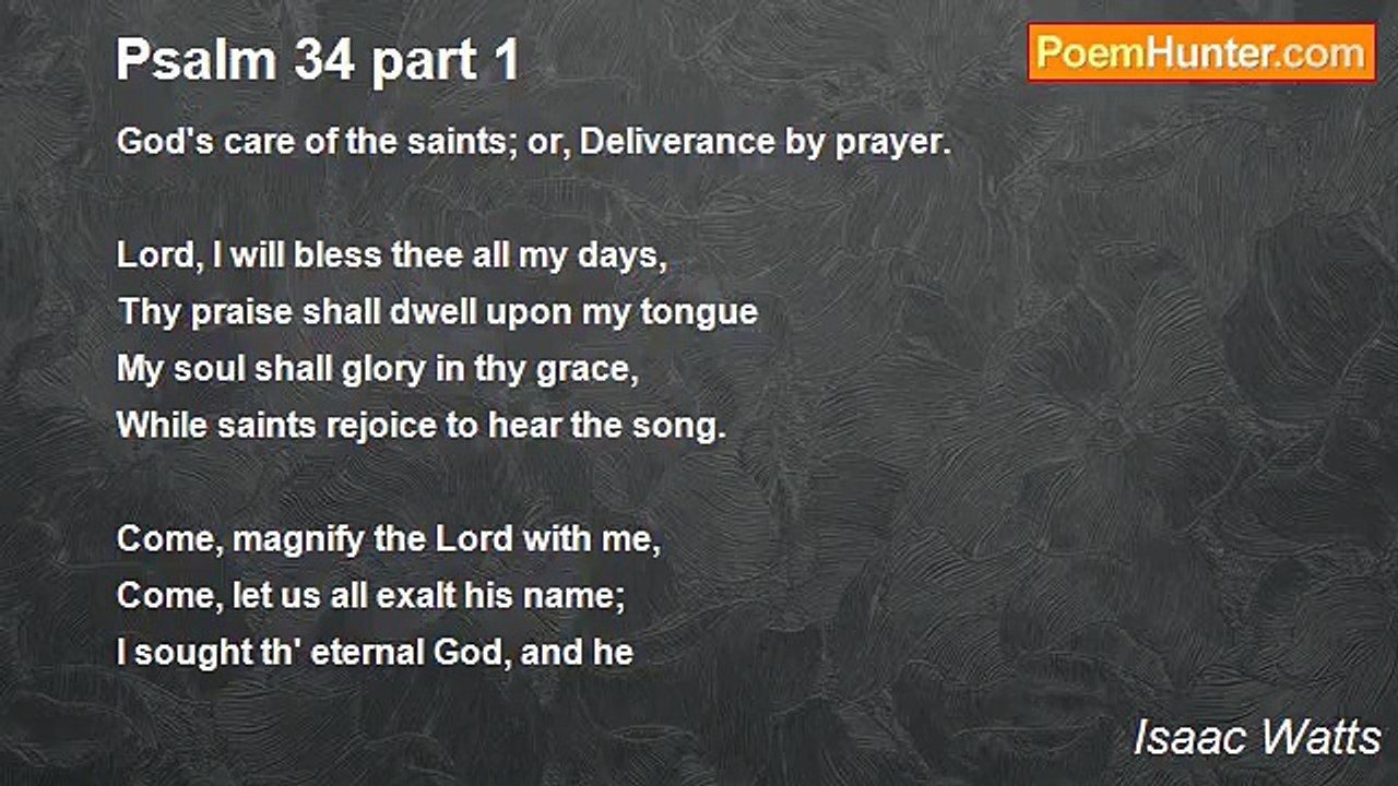Isaac Watts - Psalm 34 part 1