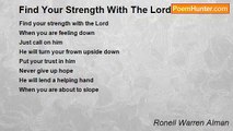 Ronell Warren Alman - Find Your Strength With The Lord