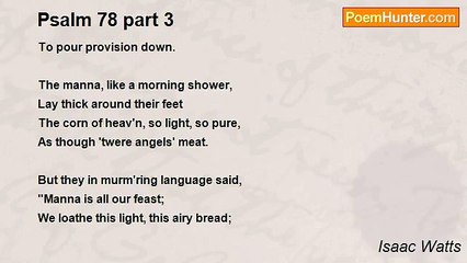 Isaac Watts - Psalm 78 part 3