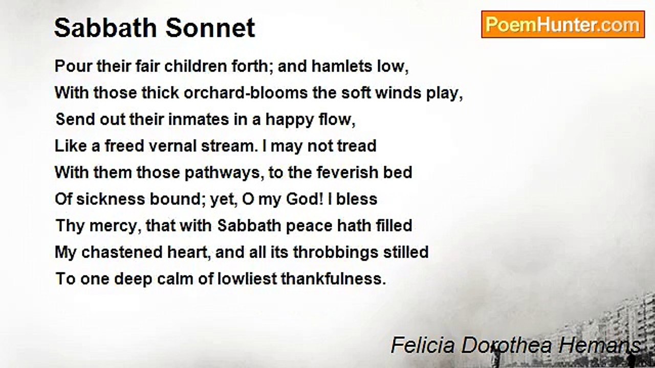 Felicia Dorothea Hemans - Sabbath Sonnet