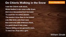 William Strode - On Chloris Walking in the Snow