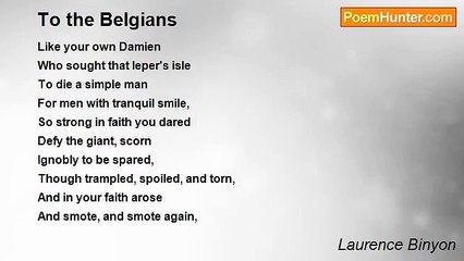 Laurence Binyon - To the Belgians