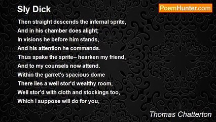 Thomas Chatterton - Sly Dick