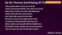 William Strode - On Sir Thomas Savill Dying Of The Small Pox