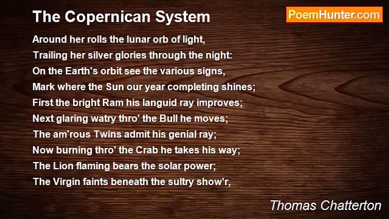 Thomas Chatterton - The Copernican System