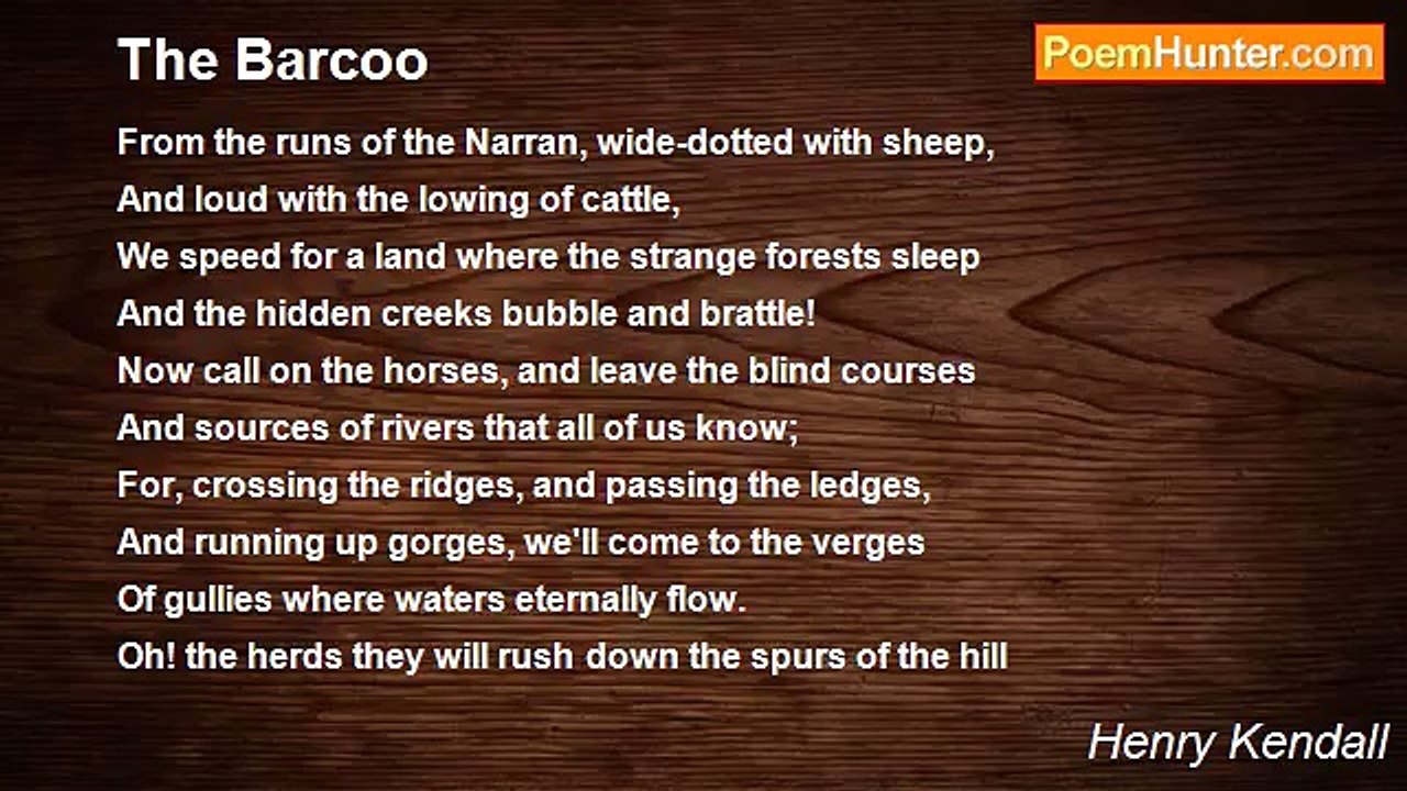 Henry Kendall - The Barcoo