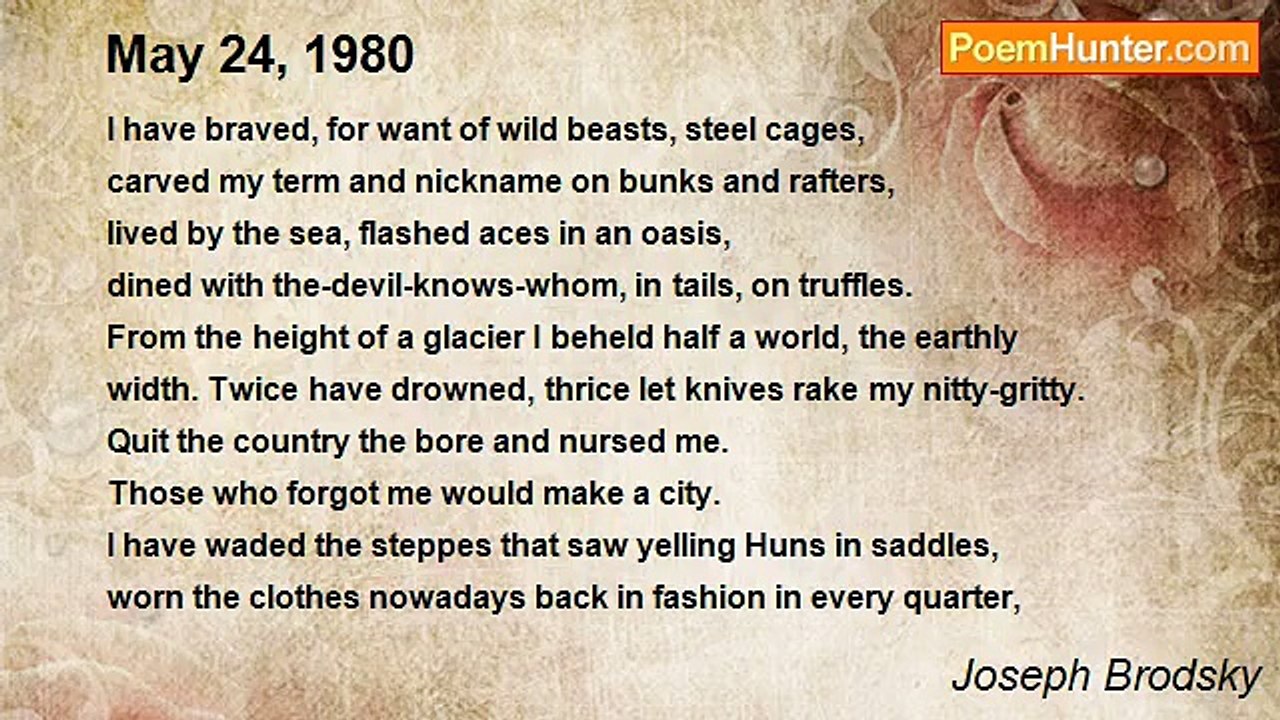 Joseph Brodsky - May 24, 1980