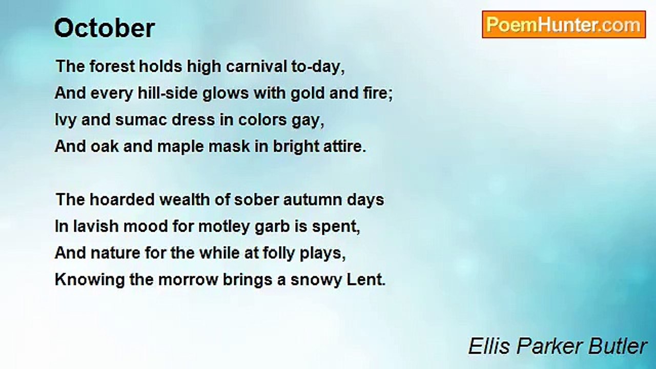 Ellis Parker Butler - October