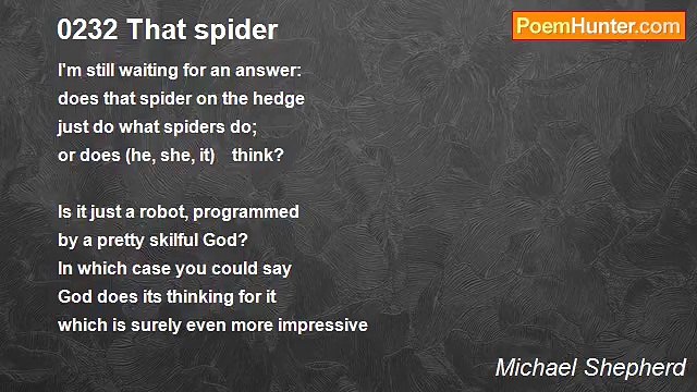 Michael Shepherd - 0232 That spider