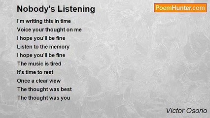 Victor Osorio - Nobody's Listening