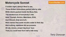 Terry Donovan - Motorcycle Sonnet