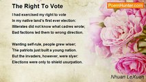 Nhuan LeXuan - The Right To Vote