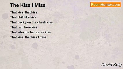 David Keig - The Kiss I Miss