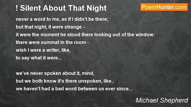 Michael Shepherd - ! Silent About That Night