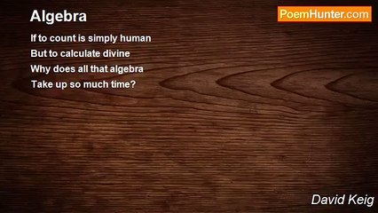 David Keig - The Divine Nature of Algebra ✨