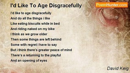 David Keig - I'd Like To Age Disgracefully