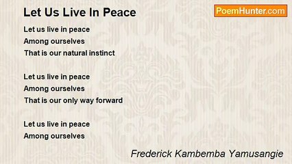 Frederick Kambemba Yamusangie - Let Us Live In Peace