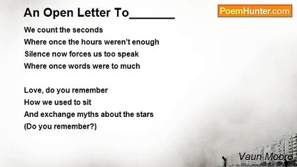 Vaun Moore - An Open Letter To_______